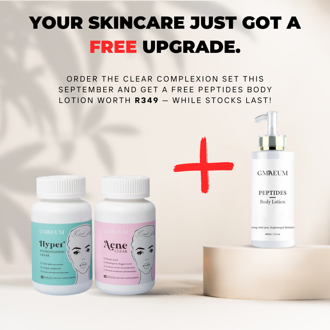 Gmaeum Clear Complexion Set + FREE Peptides Body Lotion worth R349